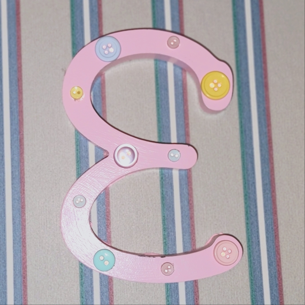 Handcrafted wooden letters for a child's room